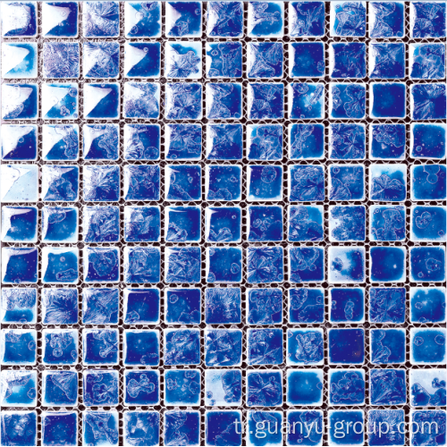 mavi sırlı cilalanmış mozaik
